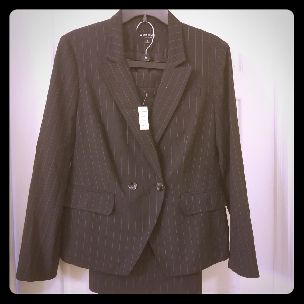 Charcoal pinstriped Jacket & skirt suit